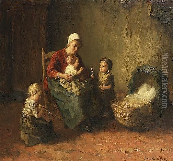 A Present For Baby Oil Painting - Bernard Johann De Hoog