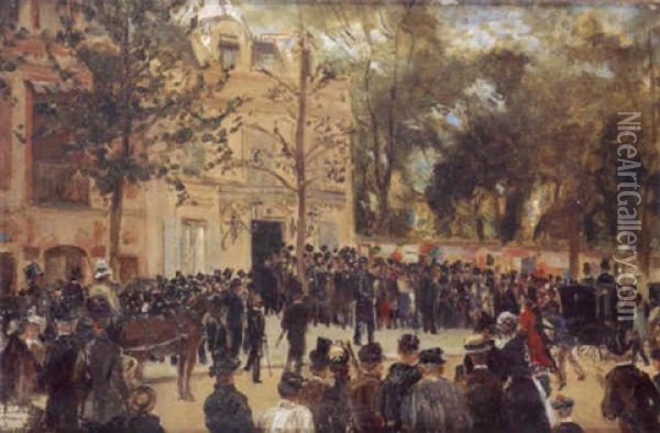 Vue De La Maison De Victor Hugo, 22 Mai 1885 Oil Painting - Francesco Saverio Altamura