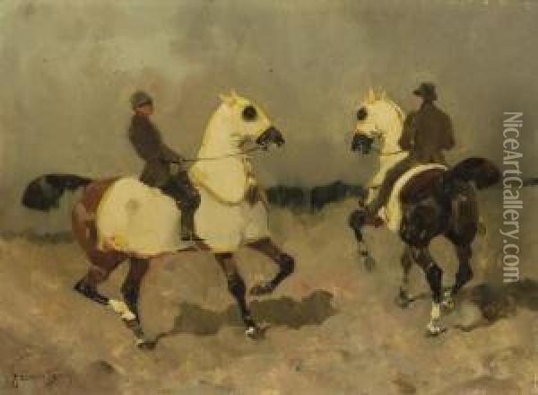 Chevaux Et Cavaliers Oil Painting - Rene Pierre Princeteau