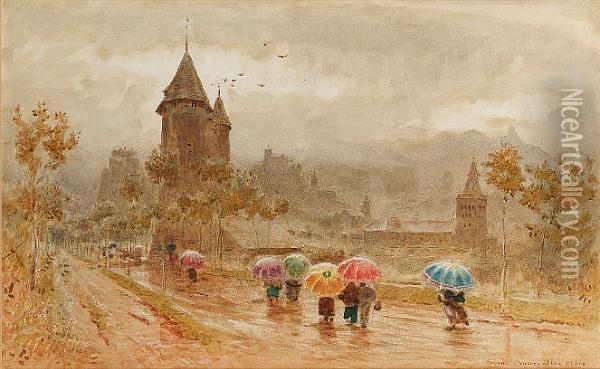 Sion, Valley Of The Rhone Oil Painting - Albert Goodwin
