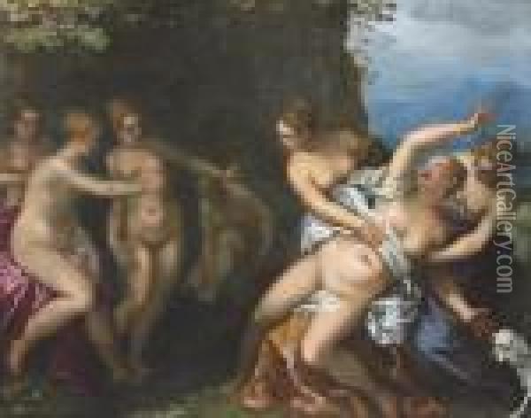 Diana And Callisto Oil Painting - Hans Rottenhammer