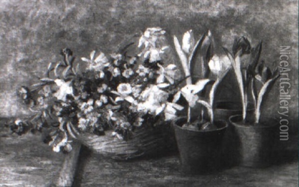 Fruhlingsblumen Oil Painting - Francois Richard De Montholon