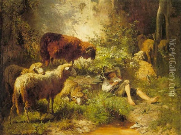 A Good Rest Oil Painting - Otto Friedrich Gebler