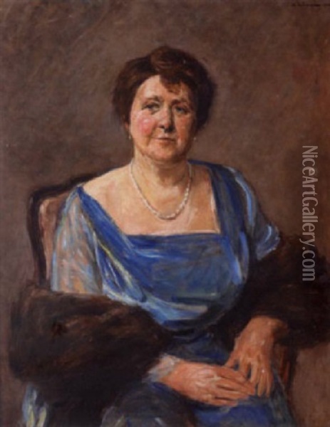Portrait De Femme Oil Painting - Max Liebermann