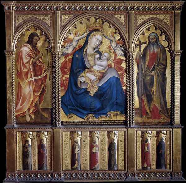 Virgin and Child with St John the Baptist and St Andrew 1395 Oil Painting - Taddeo Di Bartolo