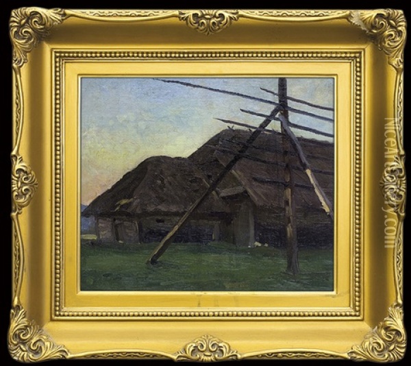 Cottage Oil Painting - Ferdynand Ruszczyc