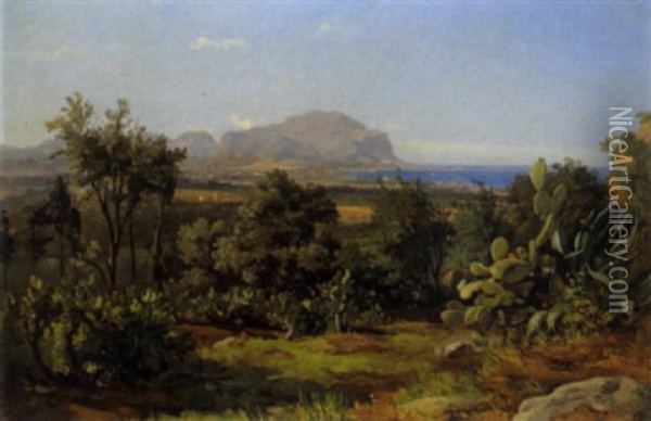 Blick Auf Palermo Und Den Monte Pellegrino Oil Painting - Josef Selleny