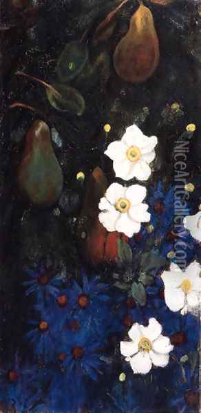 Asters Oil Painting - Jacobus Van Looy