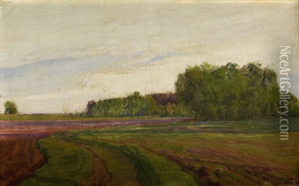 Pejzaz Wiosenny Z Olszewa Oil Painting - Eugeniusz Kazimirowski