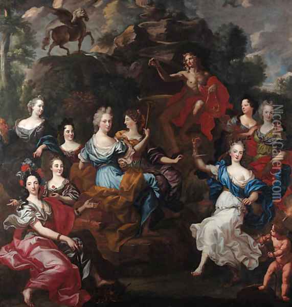 Apollo and the nine Muses Oil Painting - Jacob van Loo