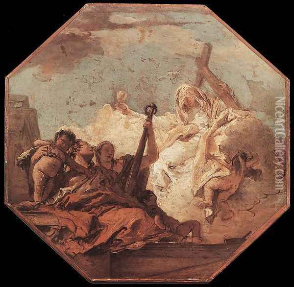 The Theological Virtues c. 1755 Oil Painting - Giovanni Battista Tiepolo