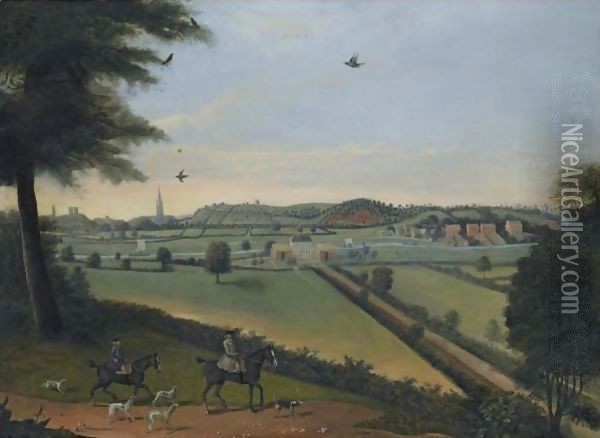A Prospect Of Trowse Hall, Norwich Oil Painting - Thomas Bardwell