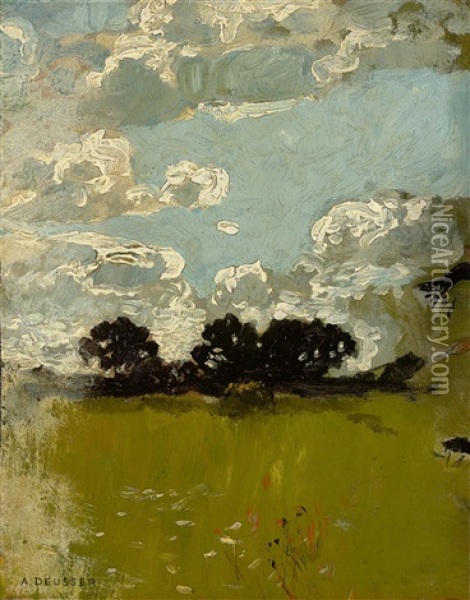 Meadow Oil Painting - August Deusser