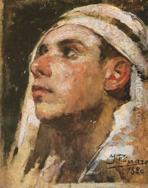 Cabeza De Arabe Oil Painting - Ignacio Pinazo Camarlench