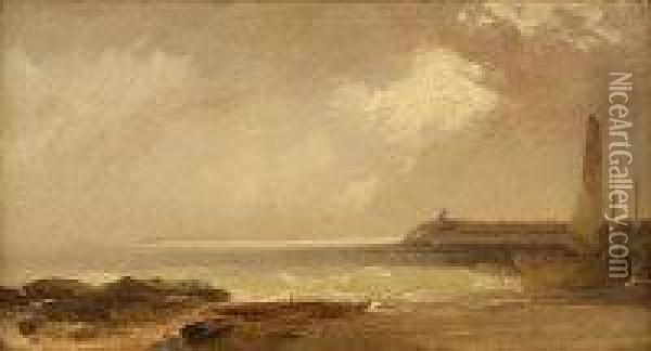 Coastal Study With Sailboat In The Foreground Oil Painting - Edwin Hayes