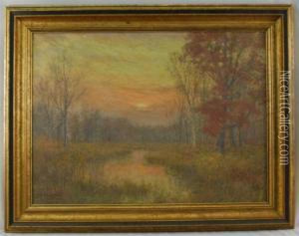 November Morning Oil Painting - Daniel F. Wentworth