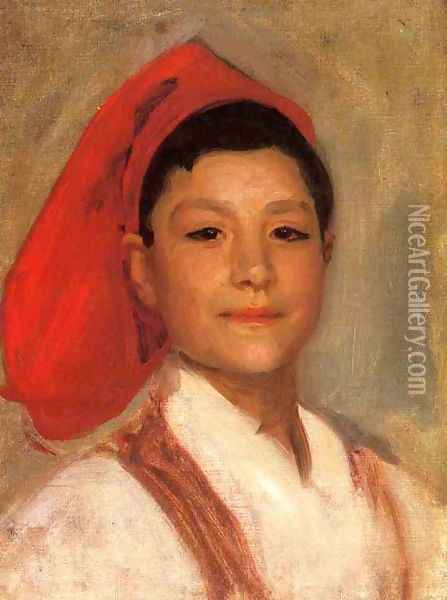 Head of a Neapolitan Boy Oil Painting - John Singer Sargent