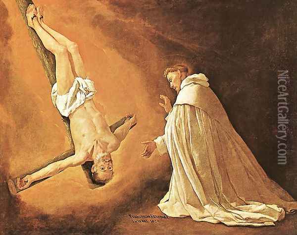 The Apparition of Apostle St Peter to St Peter of Nolasco 1629 Oil Painting - Francisco De Zurbaran