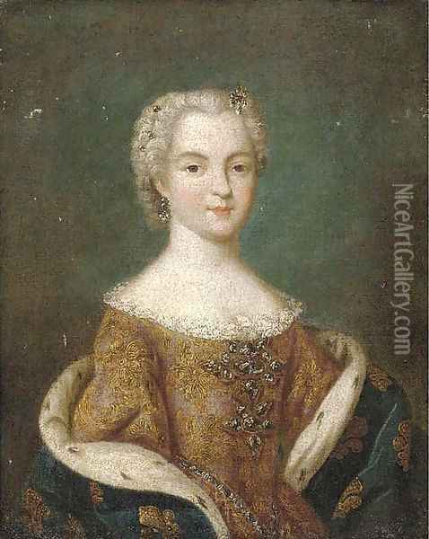 Portrait of a French Princess Oil Painting - Jean-Marc Nattier
