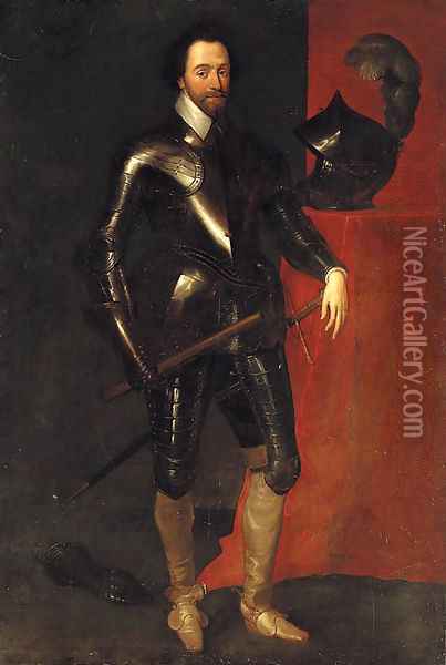 Portrait of Sir Charles Harbord Oil Painting - English School