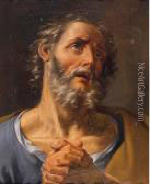 Head Of A Bearded Saint Oil Painting - Guido Reni