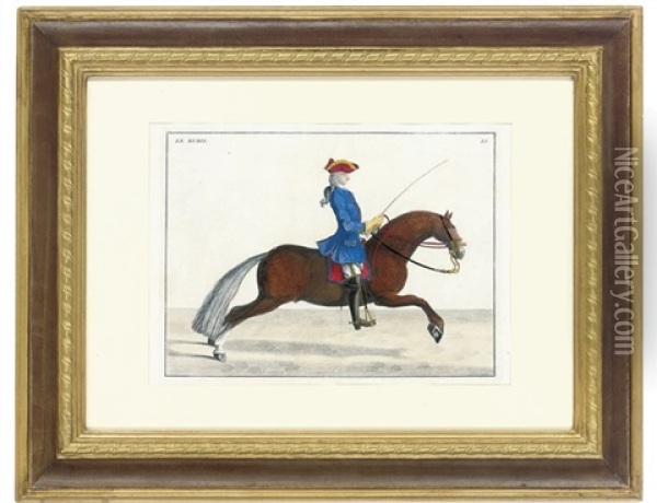 Le Rubis Dressage Scene (+ 5 Others; 6 Works) Oil Painting - Bernard Picart