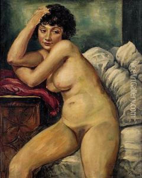 Akt Siedzacy, Po 1920 R. Oil Painting - Roman Kramsztyk