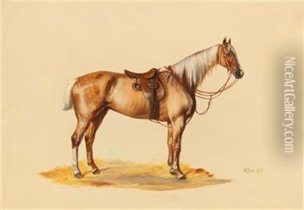 Saddled Horse Oil Painting - Johann Adam Klein