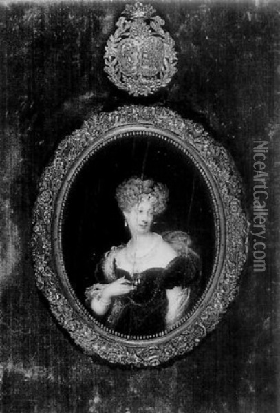 Portrait De La Duchesse De Berry Oil Painting - Hippolyte Joseph Lequeutre