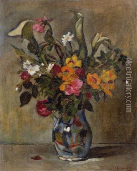 Blumenstraus In Einer Vase Oil Painting - Erwin Kormendi-Frim