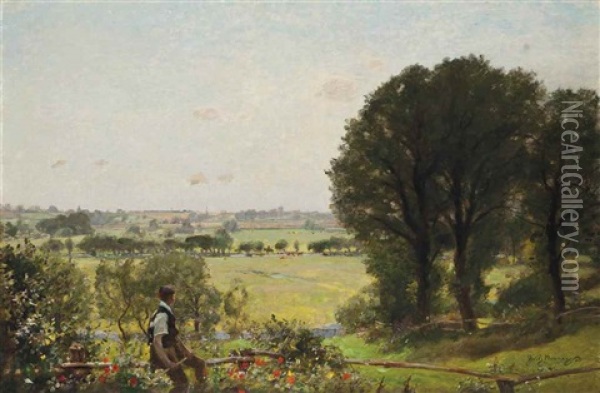 The Heat Of The Day, Flatford Oil Painting - Sir David Murray