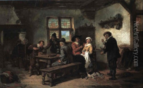 A Game Of Draughts Oil Painting - Herman Frederik Carel ten Kate