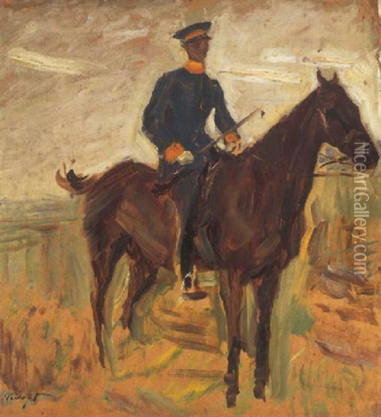 Wurttembergischer Dragoneroffizier Zu Pferd Oil Painting - Max Slevogt