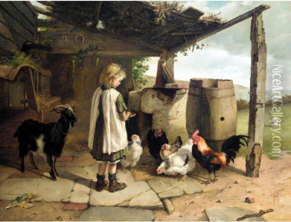 Waiting To Be Fed Oil Painting - Walter Hunt