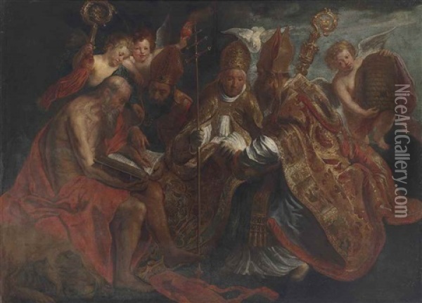 The Four Doctors Of The Church Oil Painting - Jacob Jordaens