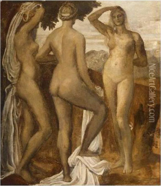 The Judgement Of Paris Oil Painting - George Frederick Watts