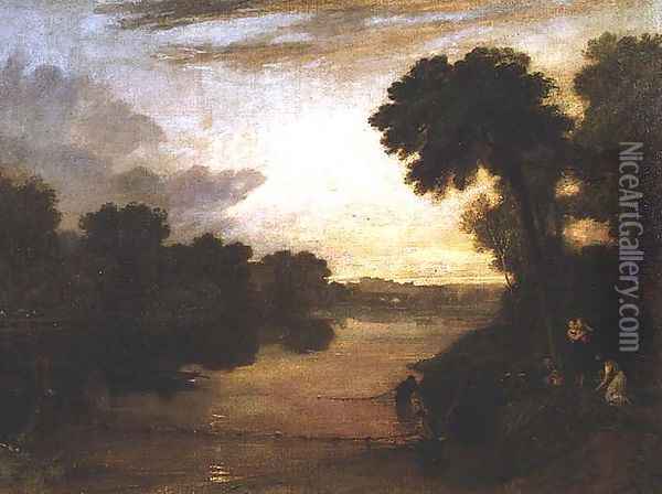 The Thames near Windsor, c.1807 Oil Painting - Joseph Mallord William Turner