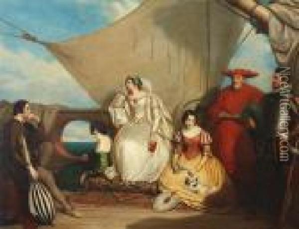 Mary Queen Of Scots Farewell To France Oil Painting - Charles Robert Leslie
