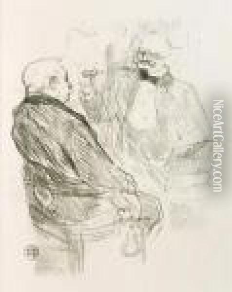 Georges Clemenceau Et L'oculiste Mayer Oil Painting - Henri De Toulouse-Lautrec