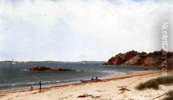 View of the Beach at Beverly, Massachusetts Oil Painting - John Frederick Kensett