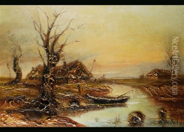 Herbstlandschaft Oil Painting - Yuliy Yulevich (Julius) Klever