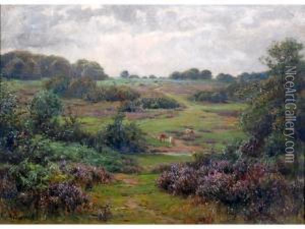 Landscape With Cattle Oil Painting - Frederik Golden Short