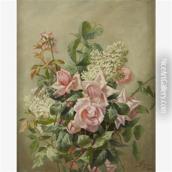 Roses Oil Painting - Victor Dangon