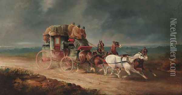 The Willy Linn to London Royal Mail Coach Oil Painting - Charles Cooper Henderson