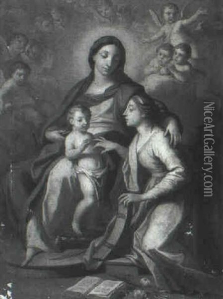 The Mystic Marriage Of Saint Catherine Oil Painting - Francesco de Mura