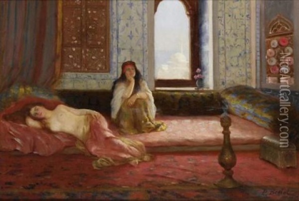 Femmes Au Harem Oil Painting - Pierre Bellet
