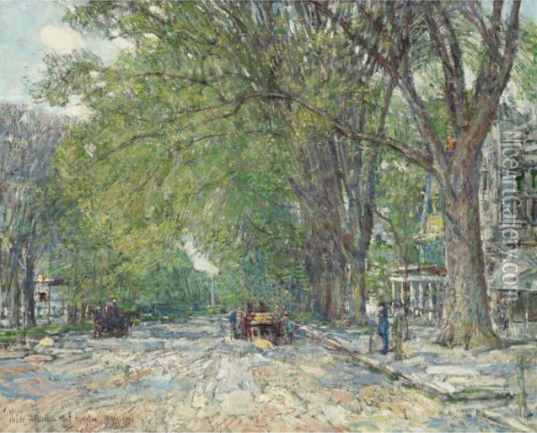 Easthampton Elms In May Oil Painting - Frederick Childe Hassam