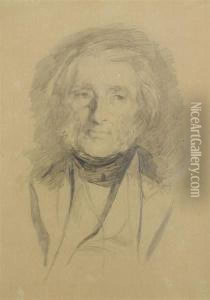 Portrait Of John Ruskin Oil Painting - Sir Hubert von Herkomer
