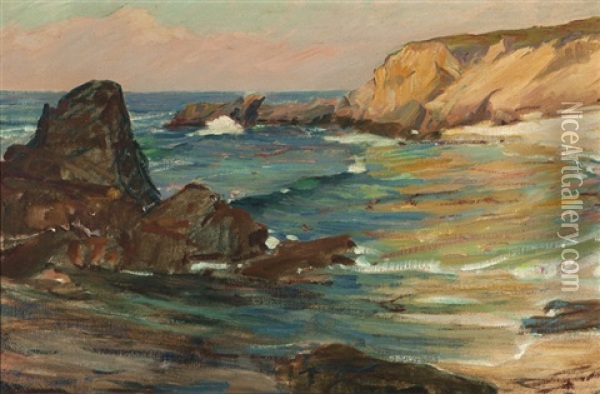 Laguna Coast, Rocky Cove Oil Painting - Jean Mannheim