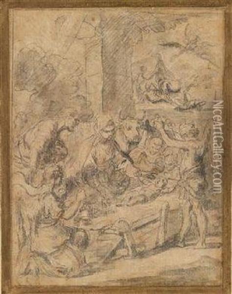 The Adoration Of The Shepherds Oil Painting - Francesco Solimena
